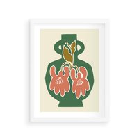 Plakat w ramie 50x70 - Kreatywne Impulsy - boho styl, wazon - rama biała