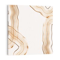 Obraz na płótnie 80x80 - Ścieżki pędzla i myśli - minimalistyczna kompozycja, abstrakcyjne brązowe linie na białym tle
