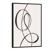 Obraz w ramie 50x70 - Zaklęte Linie - abstrakcyjne szkicowane linie, minimalizm - rama czarna