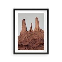 Plakat w ramie 40x50 - Surowość Pustyni - pustynia, kanion - rama czarna