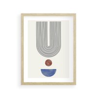 Plakat w ramie 50x70 - Rozplątane Wibracje - nowoczesny plakat, styl midcentury - rama drewno