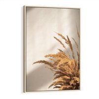 Obraz w ramie 80x120 - Swobodne trawy boho - boho, suche - rama drewno
