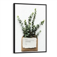 Obraz w ramie 70x100 - Eukaliptusowa harmonia - eukaliptus, liście - rama czarna