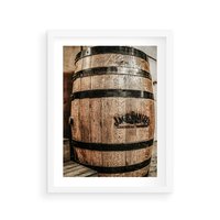 Plakat w ramie 30x40 - Rustykalna Whisky - beczka whiskey, jack daniel's - rama biała