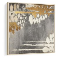 Obraz w ramie 80x80 - Malowane impresje zmysłów - abstrakcyjne plamy, linie - rama drewno