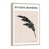Obraz w ramie 80x120 - Boho Refrakcje Przestrzeni - boho plakat, roślina - rama drewno