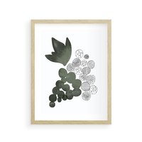 Plakat w ramie 50x70 - Grono Abstrakcji - minimalistyczny plakat, winogrona - rama drewno