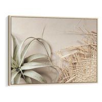 Obraz w ramie 70x50 - Boho urok suchych liści - suche, liście - rama drewno