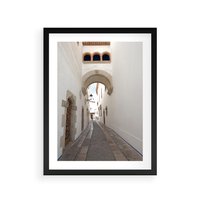 Plakat w ramie 50x70 - Perspektywiczna Magia Uliczki - uliczka, perspektywa - rama czarna