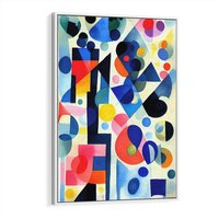 Obraz w ramie 50x70 - Księga Akwarelowych Przeniknięć - abstrakcyjny obraz, różne kolorowe kształty - rama biała