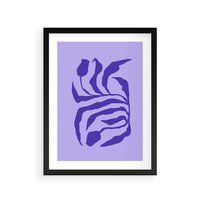 Plakat w ramie 40x50 - Boho Sztuka Wolności - kwiaty, energetyczne fioletowe tło - rama czarna