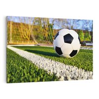 Obraz na płótnie 120x80 - Pasja na Boisku: Piłka Nożna - boisko, piłka