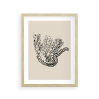 Plakat w ramie 30x40 - Abstrakcyjne Odbicie - abstrakcyjne odbicie, biało czarny - rama drewno