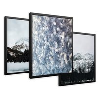 Zestaw obrazy w ramie 30x40 galeria - Zima, góry, śnieg, szron - rama czarna