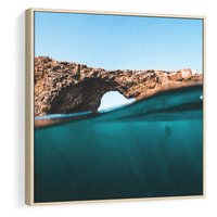 Obraz w ramie 80x80 - Tajemnicza Podwodna Kraina - fotografia, podwodna jaskinia - rama drewno