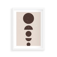 Plakat w ramie 30x40 - Migocące Granice - mid century styl, nowoczesna grafika - rama biała