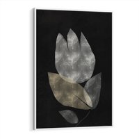 Obraz w ramie 50x70 - Nocne Uniesienia - abstrakcyjny kwiat, mroczna atmosfera - rama biała