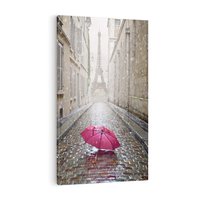 Obraz na płótnie 80x120 - Francuska elegancja pod parasolem - Francja, parasol