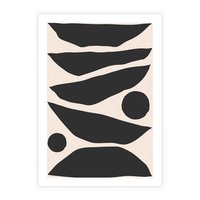 Plakat bez ramy 50x70 - Modernistyczna Abstrakcja w Czerni i Bieli - abstrakcja, czarno biała grafika