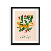 Plakat w ramie 40x50 - Tygrys w Kwiatach - tygrys, plakat - rama czarna