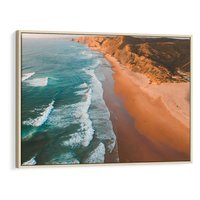 Obraz w ramie 120x80 - Z Lotu Ptaka - fotografia, plaża - rama drewno