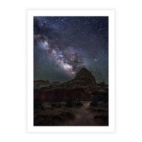 Plakat bez ramy 21x30 - Gwiaździsta Noc na Pustyni - noc na pustyni, gwiździste niebo