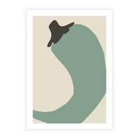 Plakat bez ramy 21x30 - Granice Akwareli - abstrakcyjny minimalistyczny obraz, zielona papryczka