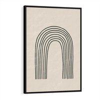 Obraz w ramie 50x70 - Intrygujące Zagięcia - boho plakat, czarna tęcza - rama czarna