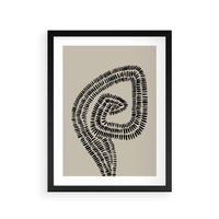 Plakat w ramie 30x40 - Nowoczesne Spektrum Wyobraźni - boho plakat, czarne kropki kreski - rama czarna