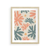 Plakat w ramie 30x40 - Boho Wybuch - boho formy, kształty - rama drewno