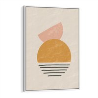 Obraz w ramie 70x100 - Krótka Forma - abstrakcyjna sztuka, boho kształty - rama biała