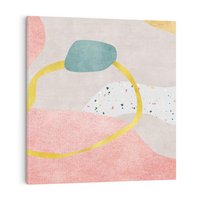 Obraz na płótnie 40x40 - Ekspresja w ruchu pędzla - abstrakcja, połączenie kształtów