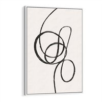 Obraz w ramie 70x100 - Migotliwa Kreatywność - abstrakcyjne szkicowane linie, minimalizm - rama biała