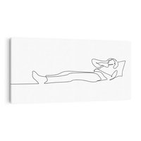 Obraz na płótnie 120x60 - Postać na Łóżku - one line art, szkic