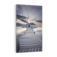 Obraz na płótnie 50x70 - Spokój nad Jeziorem - pomost, jezioro