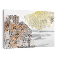 Obraz na płótnie 70x50 - Złote liście melancholii - liście miłorzębu, tekstura
