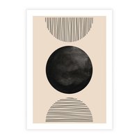 Plakat bez ramy 30x40 - Minimalizm w Kształtach - geometryczny graficzny obraz, czarne koło