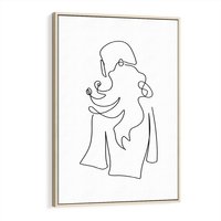 Obraz w ramie 80x120 - Zaklęte Linie - szkic kobiety, jedną linia - rama drewno