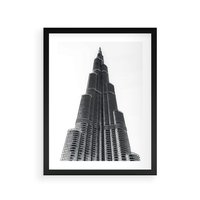 Plakat w ramie 50x70 - Wieżowiec w Monochromii - wieżowiec, architektura - rama czarna