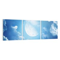 Obraz na płótnie 120x40 - Księżycowe Chmury - księżyc, chmury