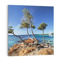 Obraz na płótnie 30x30 - Korsyka - morze i drzewa - Korsyka, morze