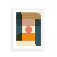 Plakat w ramie 30x40 - Geometryczna Ekspresja - geometria, plakat - rama biała