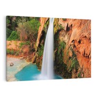 Obraz na płótnie 100x70 - Wodospad wśród majestatycznych gór - wodospad, górski