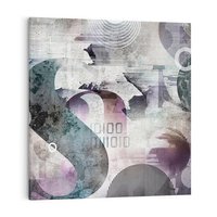 Obraz na płótnie 60x60 - Nocne opowieści w barwach - typografia, abstrakcja