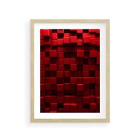 Plakat w ramie 50x70 - Geometryczne 3D: wizja przestrzeni - geometryczne, 3D - rama drewno