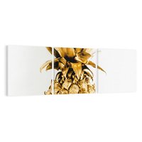 Obraz na płótnie 150x50 - Ekskluzywny Akcent - złoty, ananas
