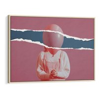 Obraz w ramie 70x50 - Kolaż Wyobraźni - kolaż zdjęć, styl retro - rama drewno