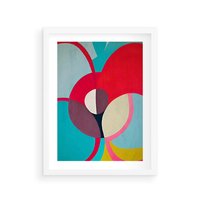 Plakat w ramie 40x50 - Kolorowe Odsłony Inspiracji - abstrakcyjny obraz, olejny - rama biała