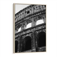 Obraz w ramie 70x100 - Koloseum w Czarnej Bieli - antyczna architektura, koloseum - rama drewno