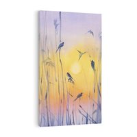 Obraz na płótnie 50x70 - Mistyka Poranka nad Szuwaram - wschód słońca w szuwarach, trawy